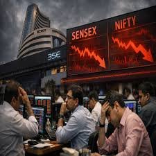 शेयर बाजार में हाहाकार, सेंसेक्स 1124 अंक टूटा, निफ्टी 22800 के नीचे; डूबे ₹8 लाख करोड़